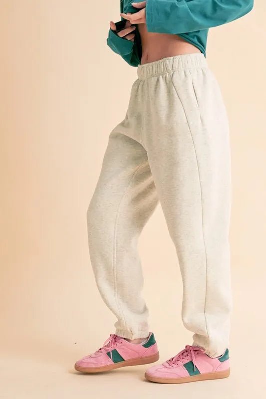 Aemi+Co Women's Elastic Waist Joggers Pants - Soft Drawstring Lounge Pants for Yoga, Running & Casual Wear