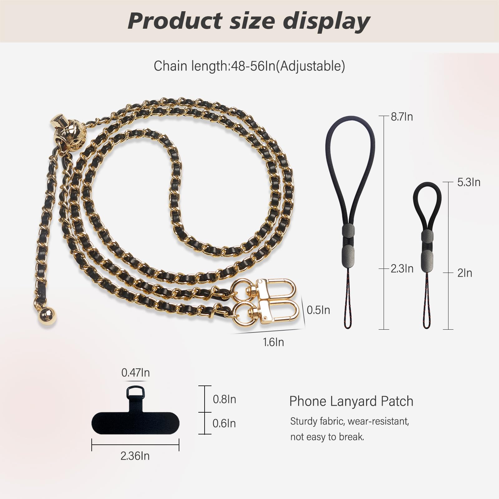 Universal Crossbody Phone Lanyard Strap - Adjustable Anti-Theft Phone Holder Compatible with Most Smartphones (Black) | Perfect for Travel, Shopping, Concerts & Outdoor Activities