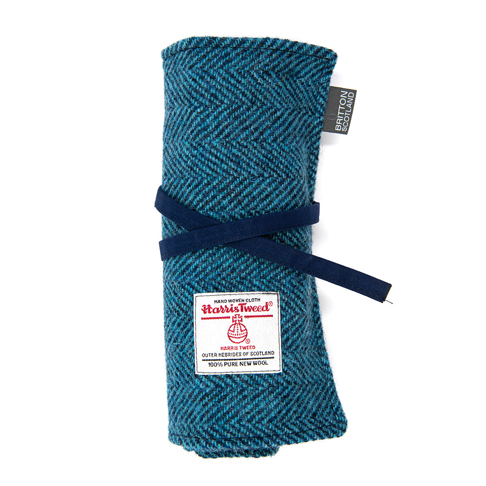 BRITTON Handmade in Scotland Harris Tweed Pen Roll - Premium Leather Pencil Case for Writers & Artists - Perfect for Office, School & Travel Accessories