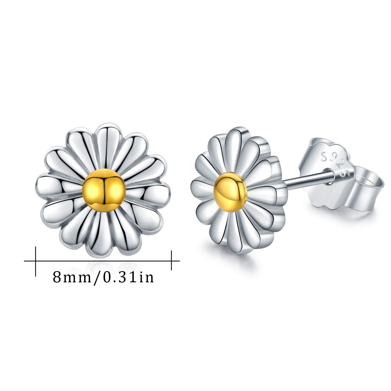 925 Sterling Silver Daisy Flower Earrings for Women - Elegant Floral Jewelry Gift for Her | Perfect for Weddings, Anniversaries & Everyday Wear