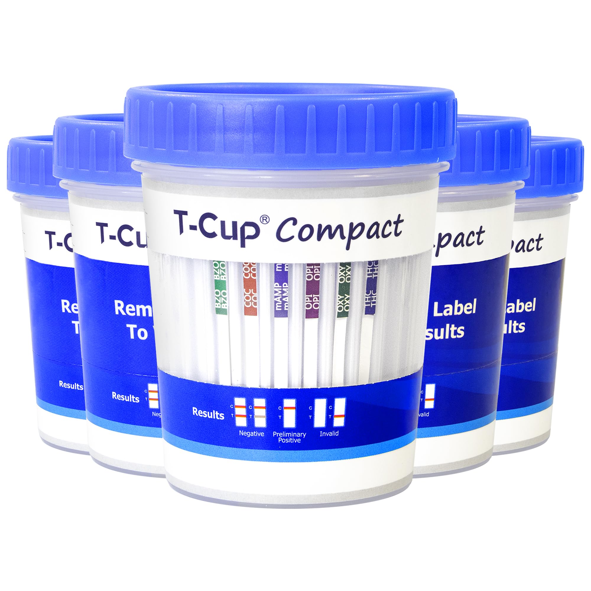 5 Pack Multi-Drug Urine Test Cup - 6 Panel (BZO, COC, mAMP, OPI, OXY, THC) for Workplace, Home & Clinical Drug Testing - Fast & Accurate Results