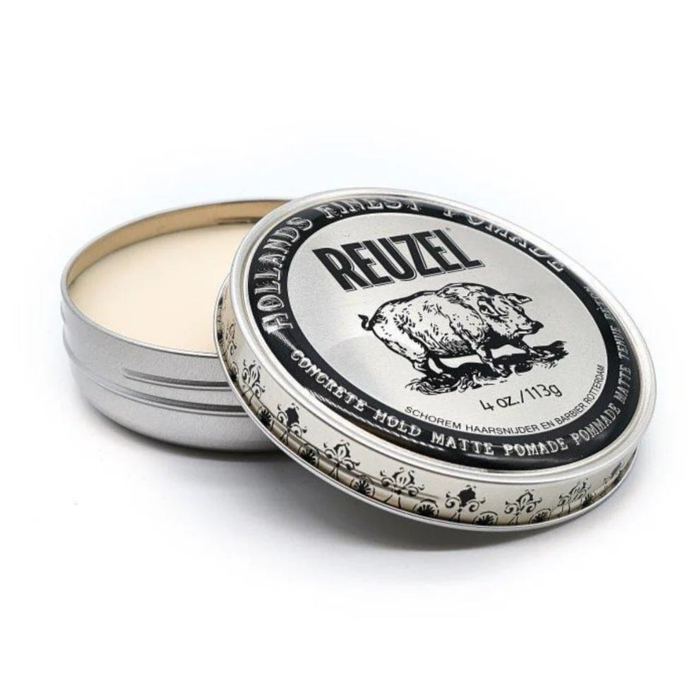 Reuzel Concrete Hold Matte Pomade - Strong Hold Hair Styling Wax for Men - Perfect for Textured, Messy, and Matte Hairstyles - Great for Everyday Use and Special Occasions