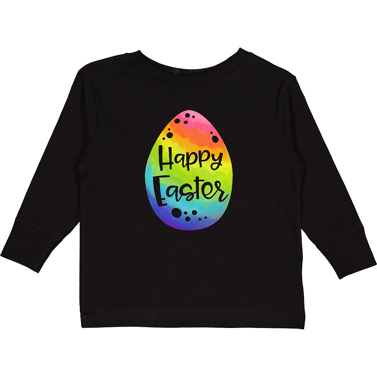 Inktastic Happy Easter Rainbow Easter Egg Toddler Long Sleeve T-Shirt - Cute Holiday Outfit for Boys & Girls - Perfect for Easter Egg Hunts & Spring Celebrations