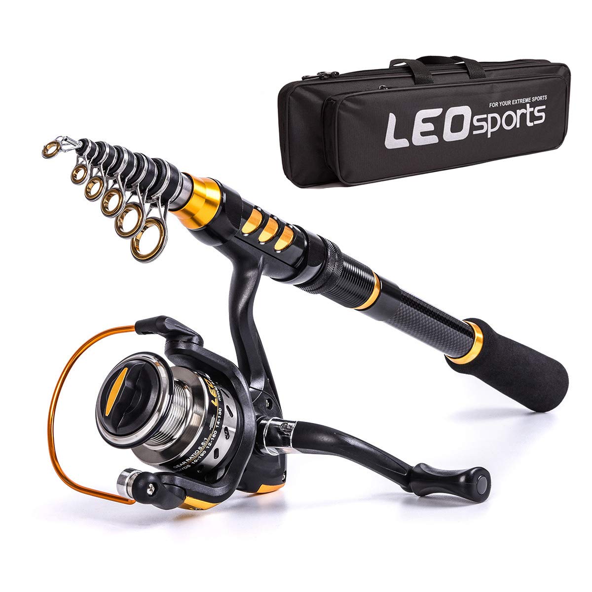 UltraLight Carbon Fiber Telescopic Fishing Rod and Reel Combo - Compact 1.5M/4.92Ft Travel Fishing Pole for Lake, Sea, River Fishing | Perfect for Backpacking, Camping & Outdoor Adventures