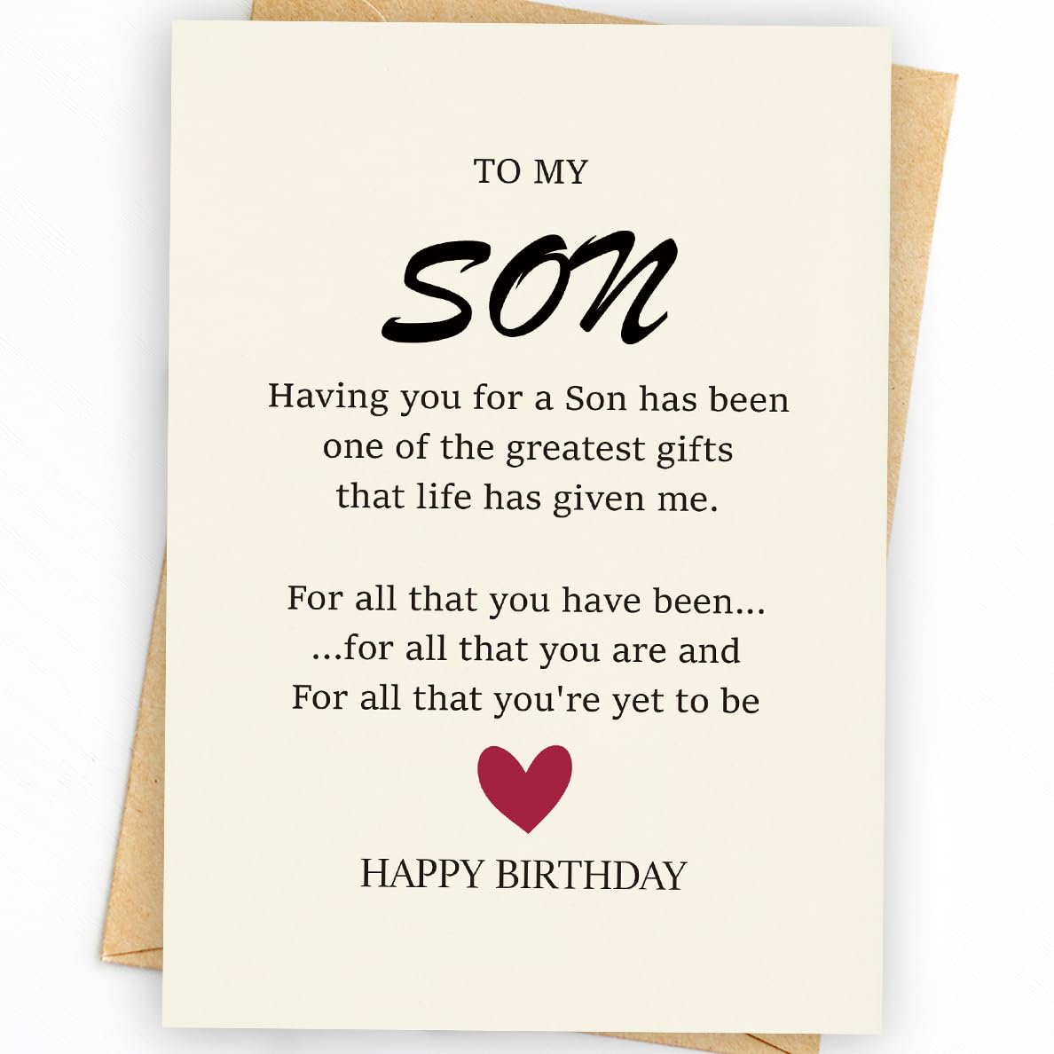 Birthday Card for Son - Heartfelt Greeting Card from Mom, Thoughtful Gift for Adult Son | Perfect for Birthday Wishes, Special Occasions & Showing Love