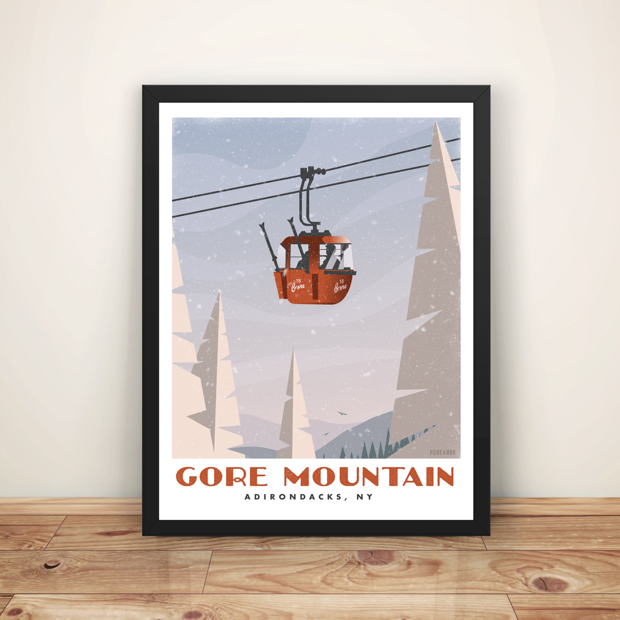 Vintage Gore Mountain Ski Resort Poster - Retro Skiing Wall Art for Home, Office & Cabin Decor