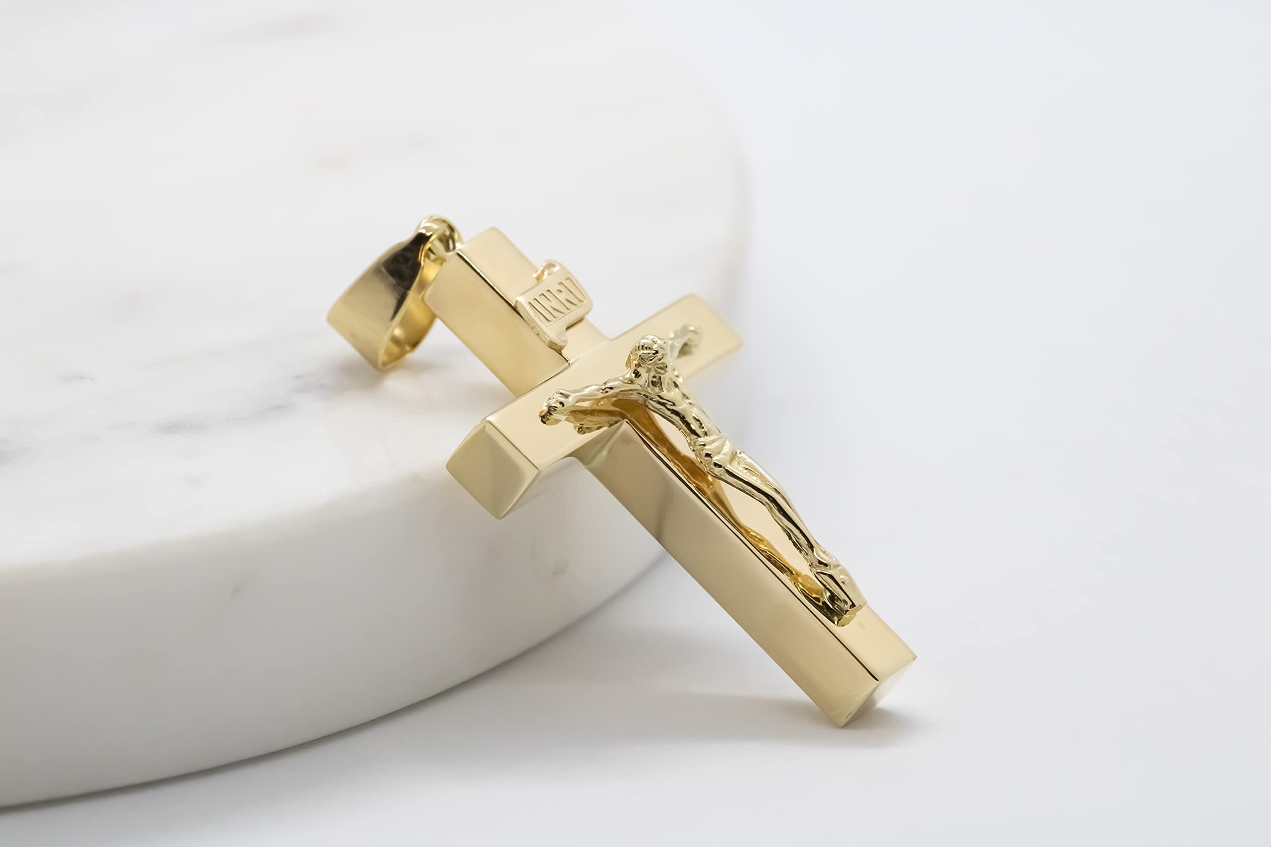 14K Yellow Gold Cross Pendant for Women & Men - Religious Jewelry Gift for Baptism, Confirmation, Christmas - Elegant Necklace for Everyday Wear