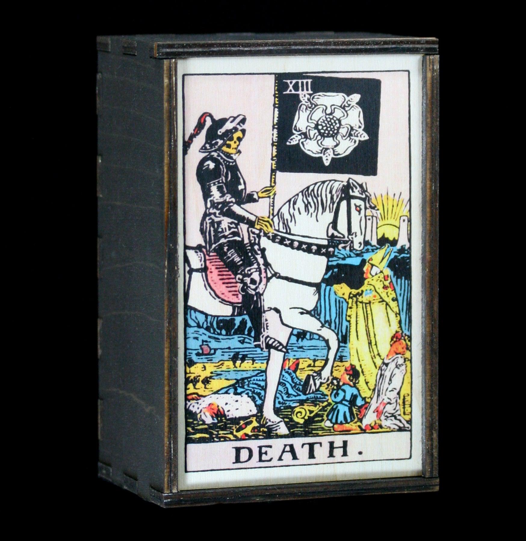 Death Tarot Card Stash Box - Secret Storage for Jewelry, Cash & Valuables - Perfect for Spiritual Protection & Home Decor