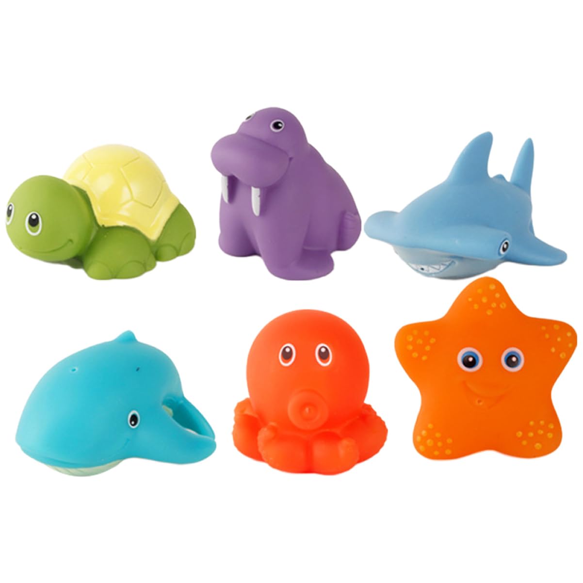 WESIEVYA 6-Piece Bath Toys Set for Kids - Non-Toxic Vinyl Bathtub Toys, Floating Water Play Toys for Toddlers & Babies - Fun Bath Time, Pool, Indoor Water Play Activities
