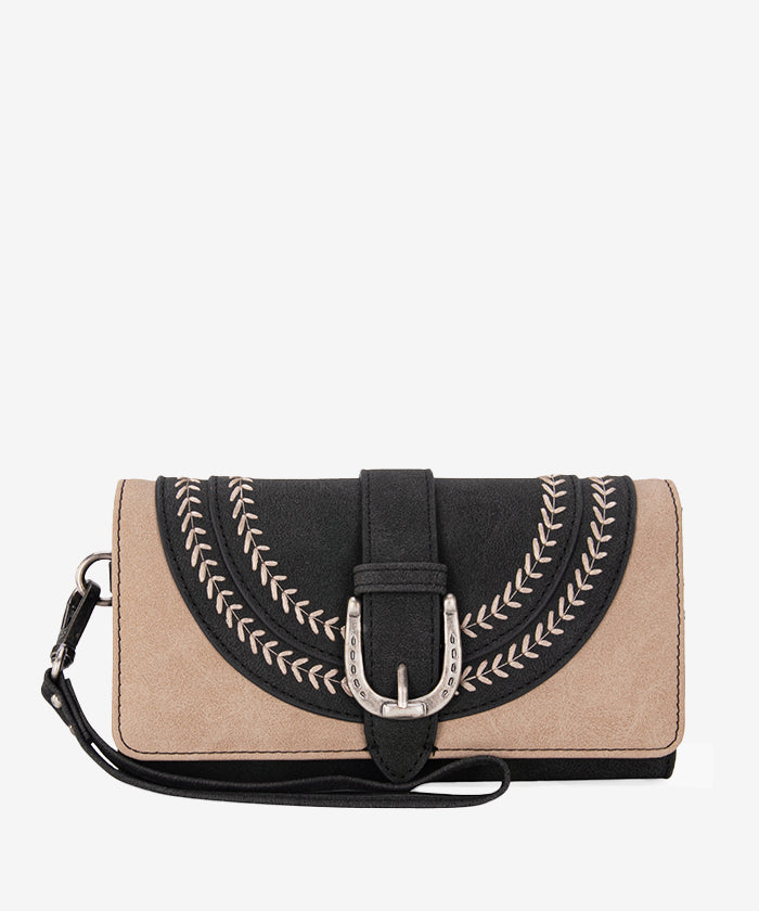 Montana West Women's Leather Buckle Wristlet Wallet - Stylish Crossbody Clutch for Everyday Use, Shopping & Travel