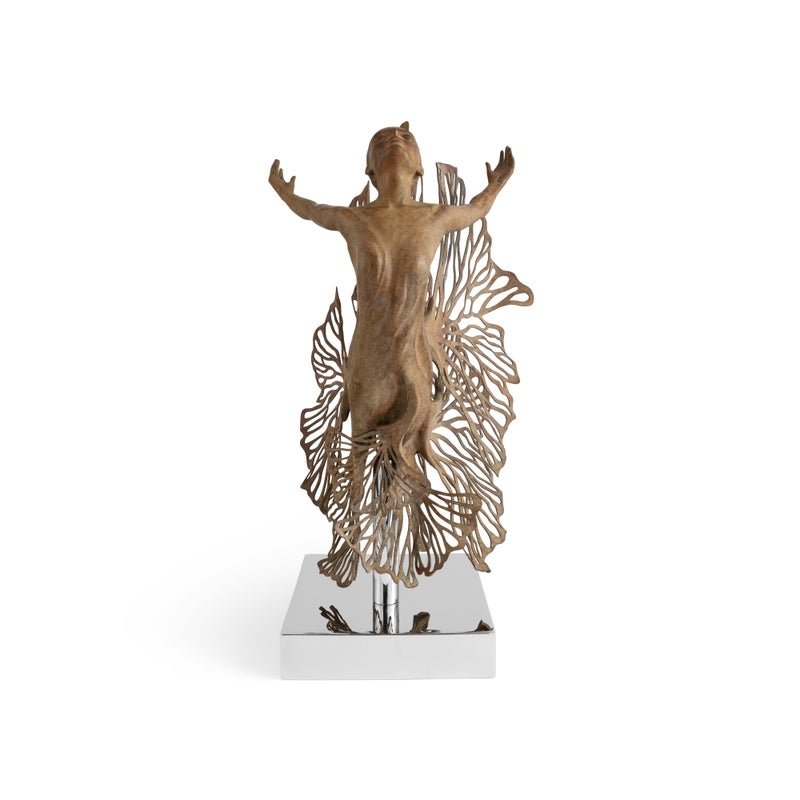 Gingko Fairy Tabletop Sculpture - Handmade Resin Art Figurine for Home Decor, Office Desk, and Gift Giving | Perfect for Zen Gardens, Bookshelves, and Meditation Spaces