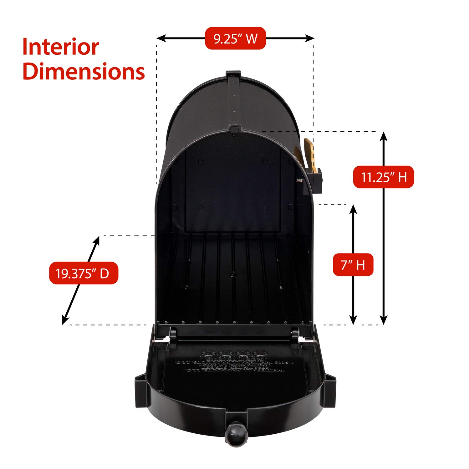 Whitehall Products 16536 Deluxe Mailbox Package in Black - Durable Weather-Resistant Mailbox for Home & Business Use