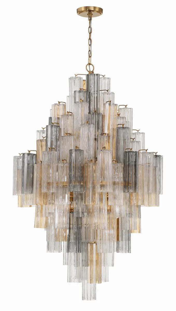 Addis Diamond Chandelier 49 Inch Height - Modern Crystal Ceiling Light Fixture for Dining Room, Living Room, Bedroom & Entryway