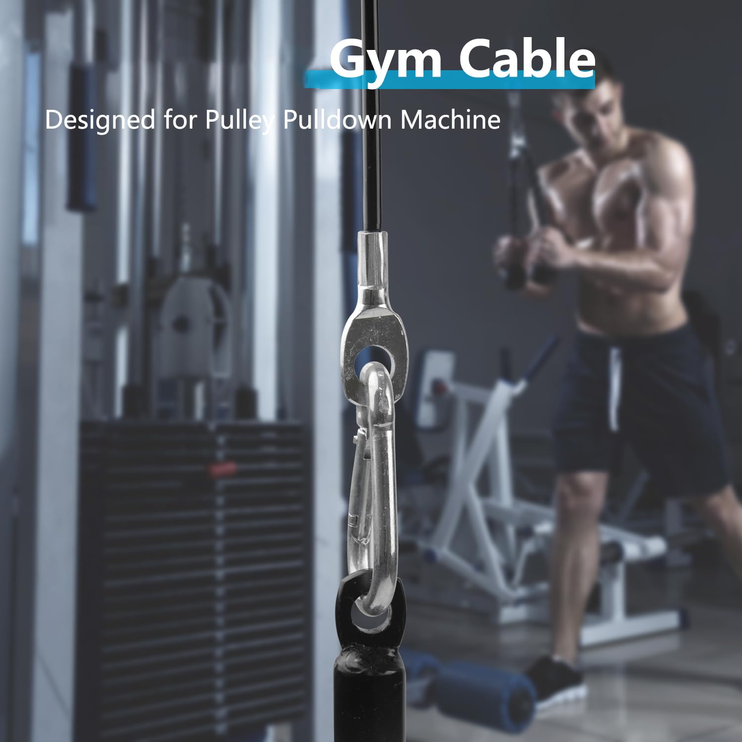 LFJ Replacement Gym Cable with Stopper Ball - Durable Steel Wire Rope for Cable Machine, Home Gym & Weight Lift Pulley System - Perfect for Strength Training, CrossFit, and Home Workouts