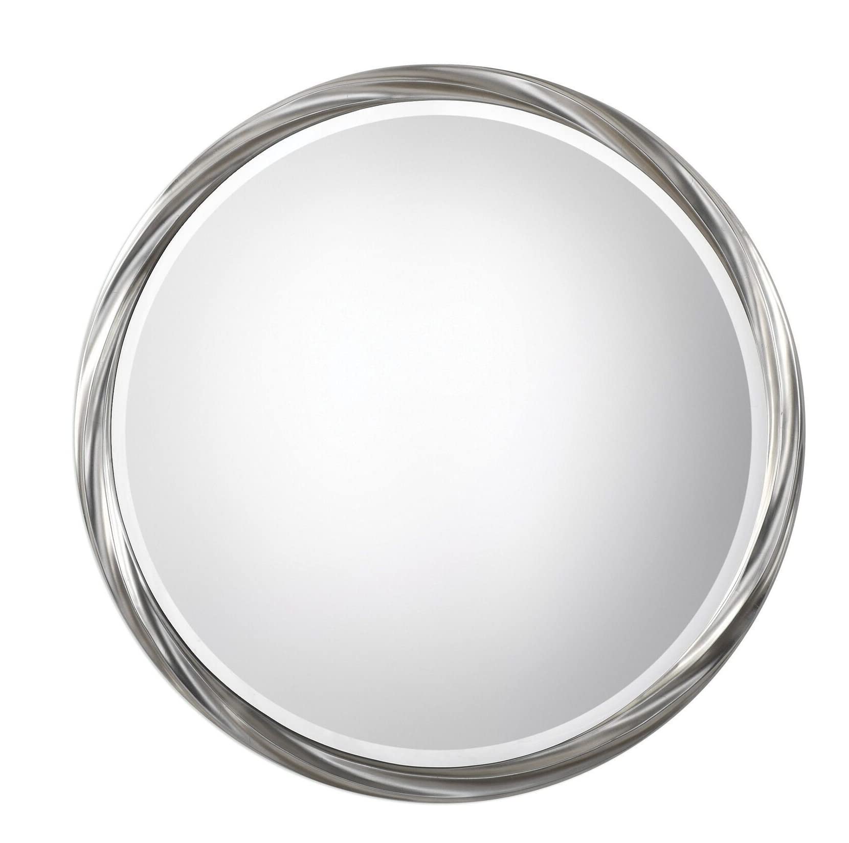 Twisted Silver Round Wall Mirror 36