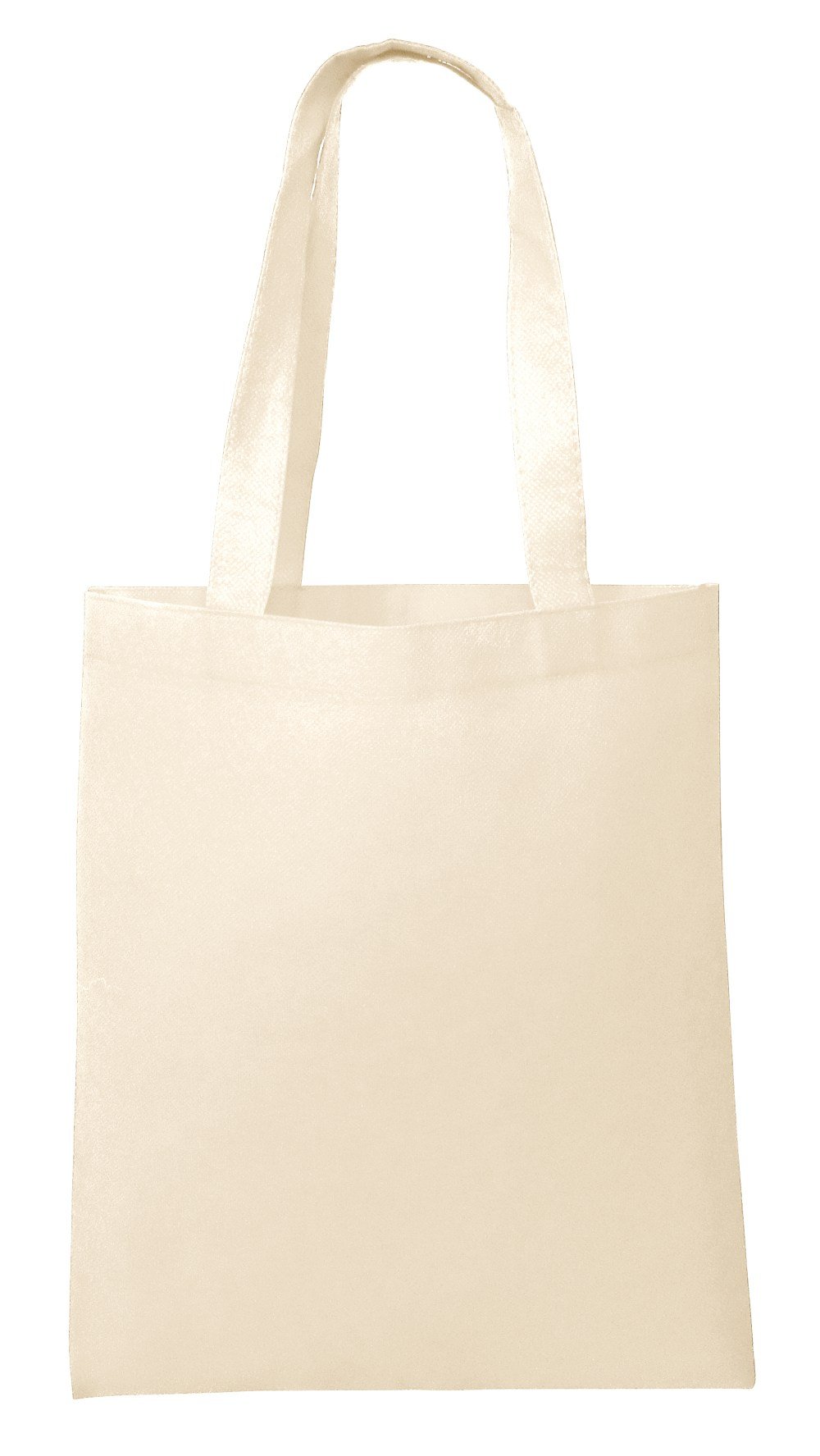 Eco-Friendly Reusable Non-Woven Grocery Shopping Bags - 100 Pack Natural Color Standard Size Tote Bags for Groceries, Shopping & Farmers Market
