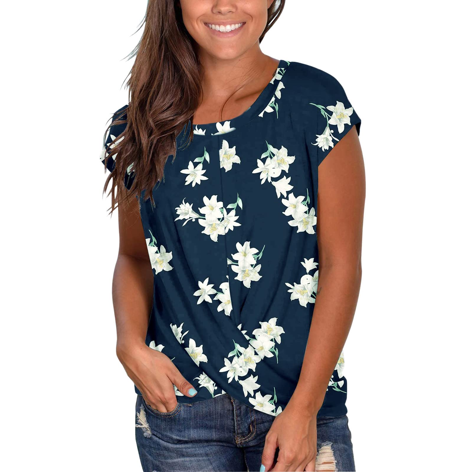 Shangha Women's Summer Casual Green Crop Tops - Spring Fashion 2024 Plus Size Dressy Shirts | Perfect for Beach Outings, Date Nights & Summer Vacations
