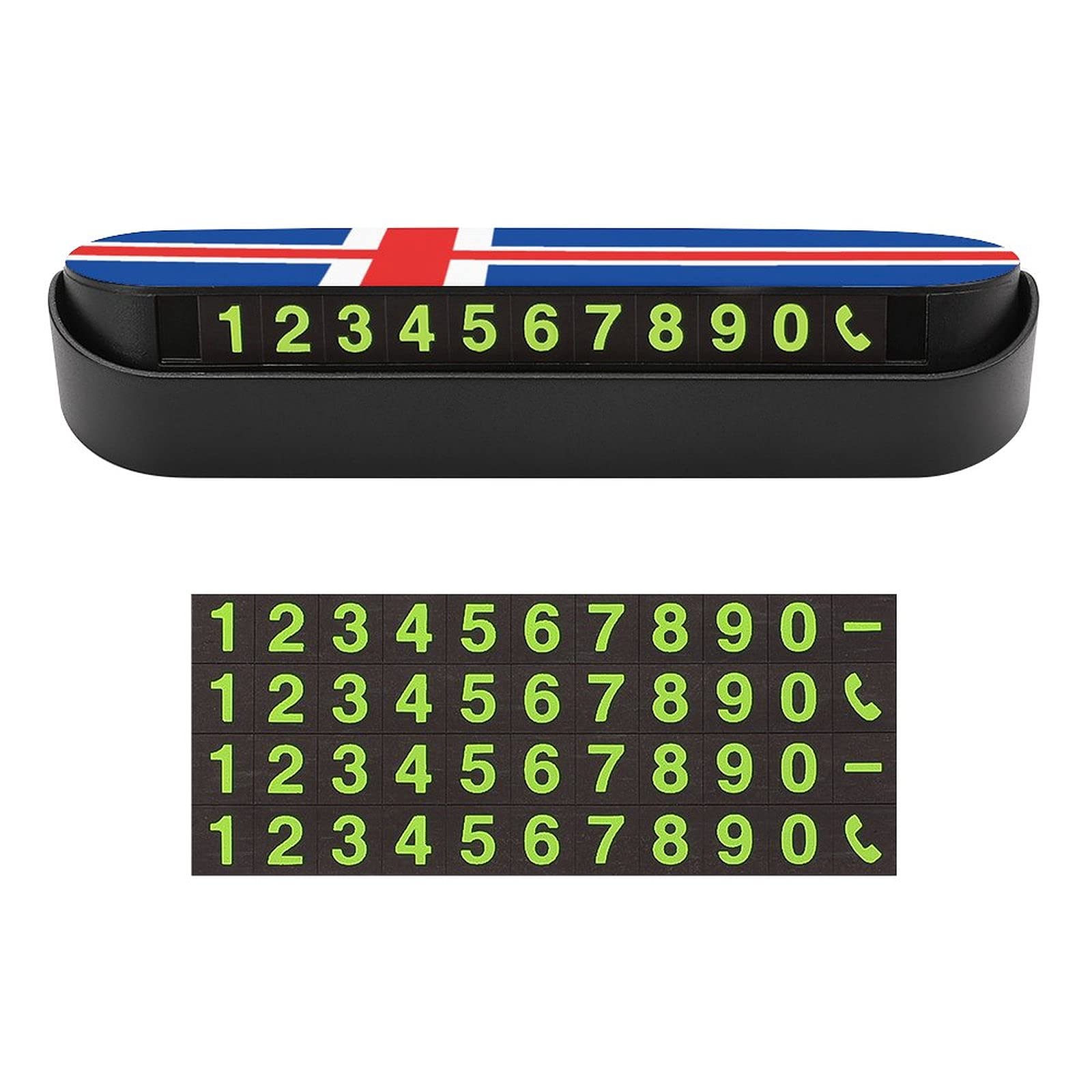 Iceland Flag Car Parking Sign with Phone Number Holder - Temporary Vehicle Accessory for Parking, Events & Decor | Perfect for Road Trips, Camping & Outdoor Adventures