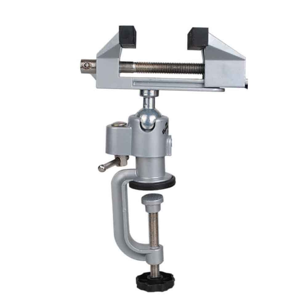 360° Rotating Aluminum Alloy Table Vise - Heavy Duty Bench Clamp Tool for Woodworking, Metalworking & DIY Projects | Universal Swivel Vice with Secure Grip for Drilling, Sawing & Crafting