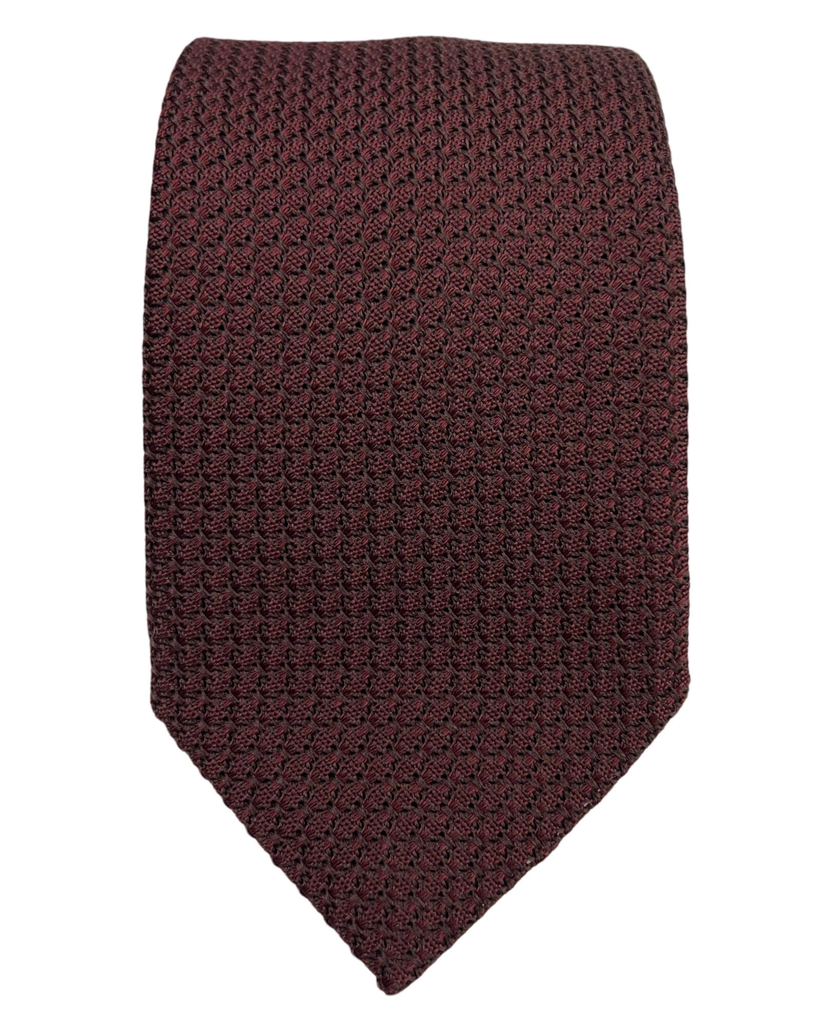 DÉCLIC Grenadine Silk Tie for Men - Elegant Wine Red Woven Necktie for Business, Weddings & Formal Occasions