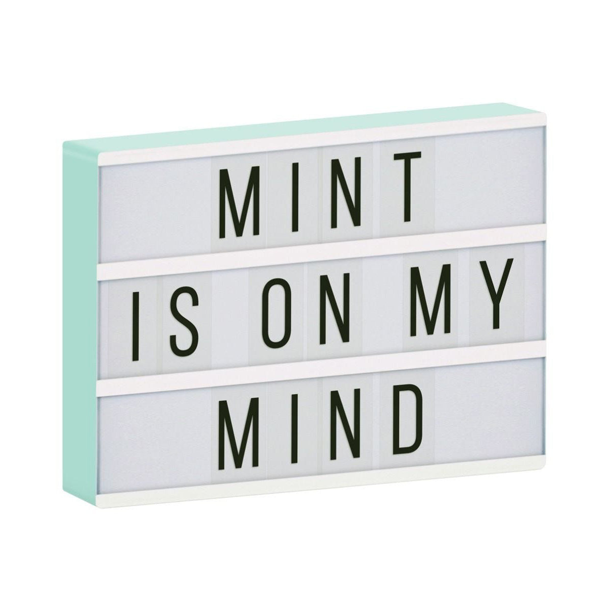 A Little Lovely Company Lightbox A4 Mint - LED Light Box for Home Decor, Wedding Signs, and Cafe Displays