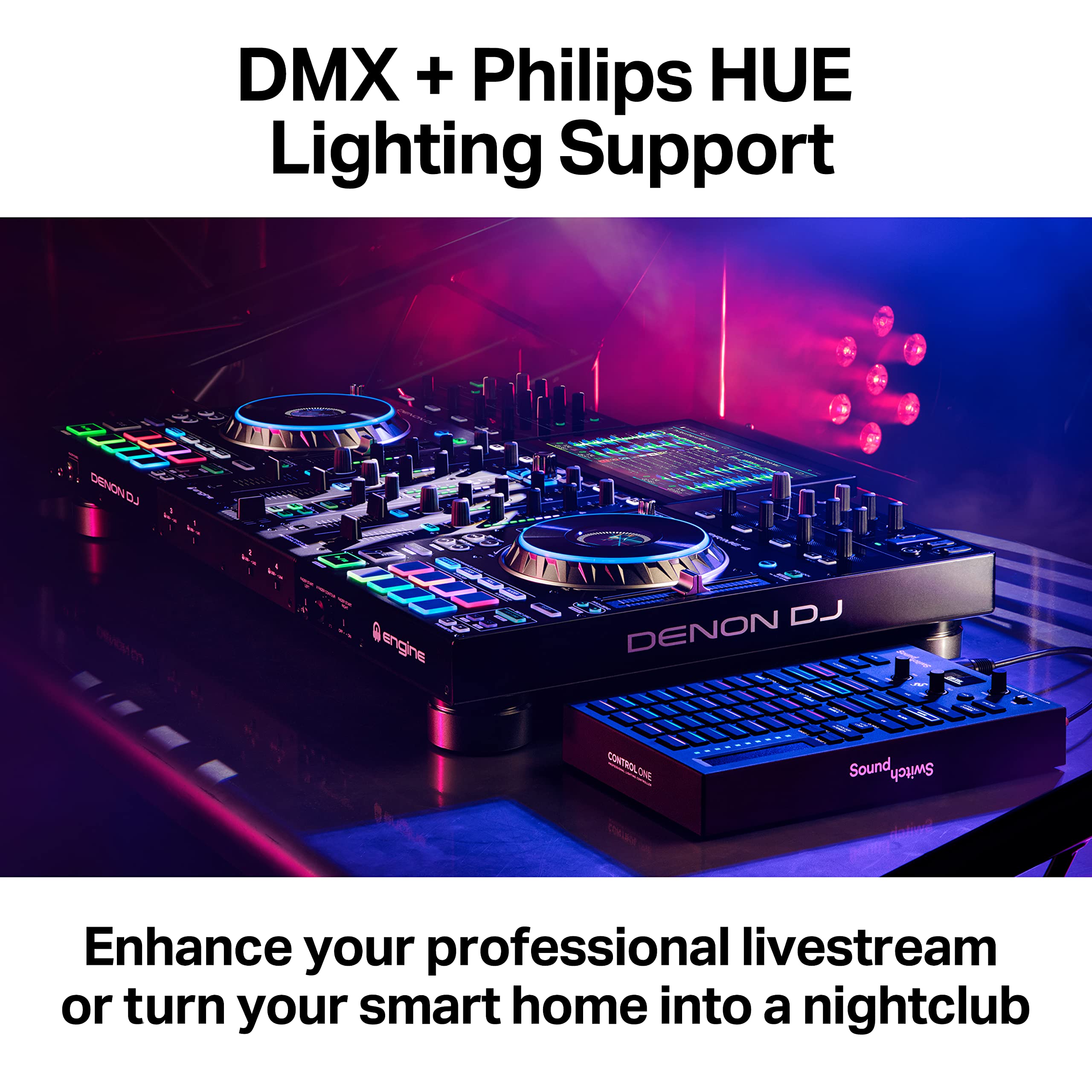 SoundSwitch Control One – Professional DMX DJ Lighting Controller with 3-Month Software License | DMX & Philips Hue Compatible | Perfect for Clubs, Stages & Home DJ Setups