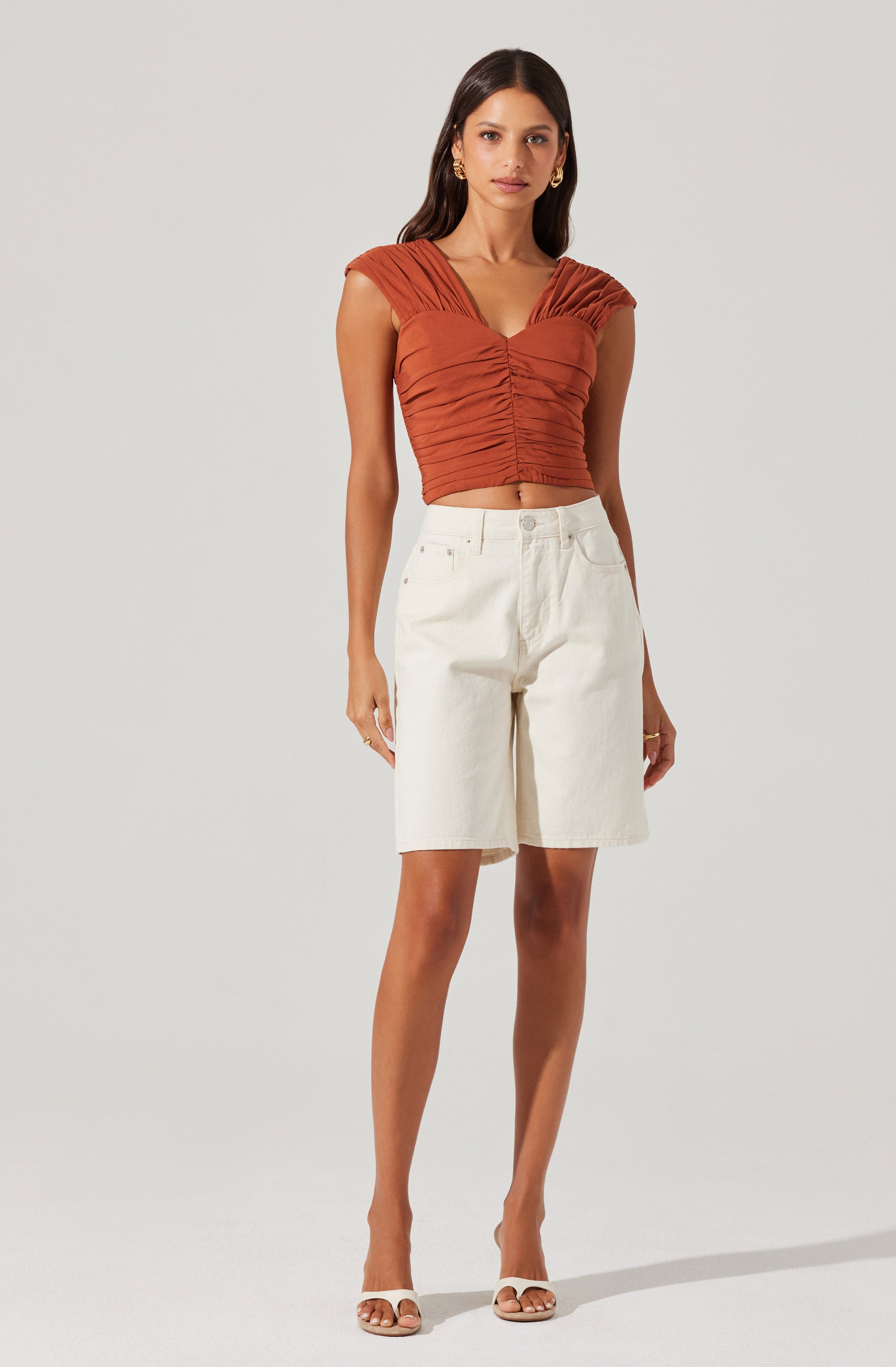 Samarra Ruched Crop Top for Women - Sexy Short Sleeve T-Shirt for Summer | Perfect for Parties, Dates & Casual Outfits