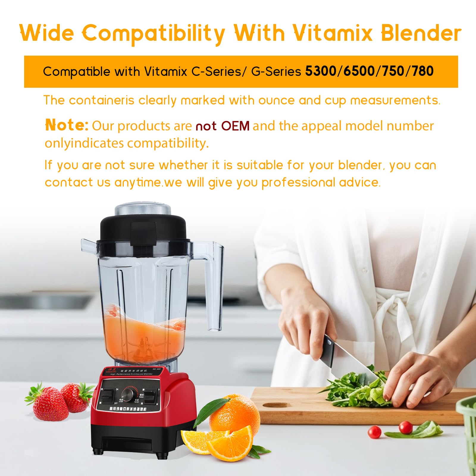 Vitamix Blender Pitcher 32oz Replacement - Compatible with Vitamix C Series 5300/6500/750/780 - Durable Blender Container Cup Jar for Smoothies, Soups & Nut Butters - Perfect for Home & Commercial Kitchens