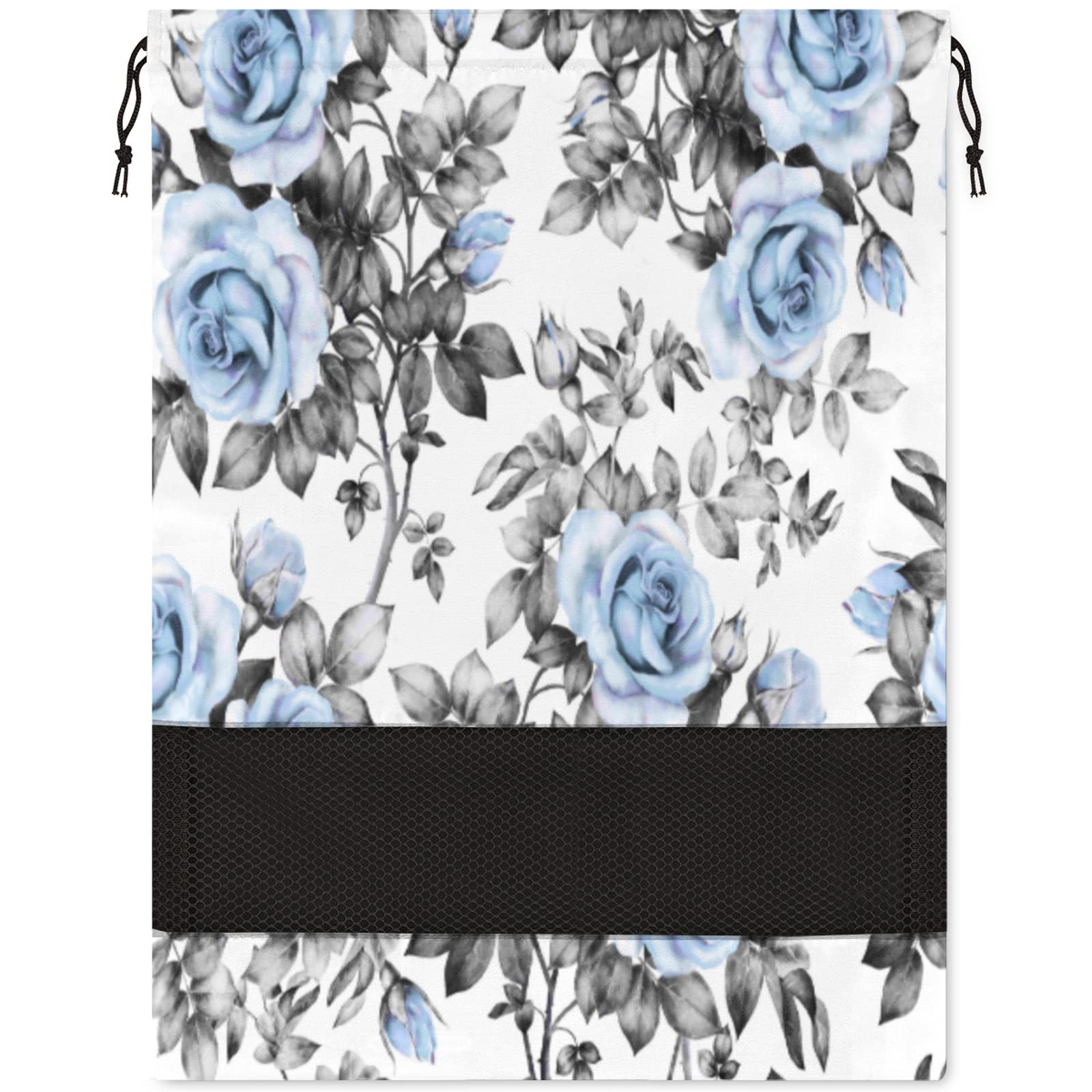 **Rose Flower Dustproof Travel Shoe Bags - Breathable Collapsible Drawstring Shoe Pouch for Gym, Laundry & Home Storage - Perfect for Organizing Closet, Travel & Sports Gear**