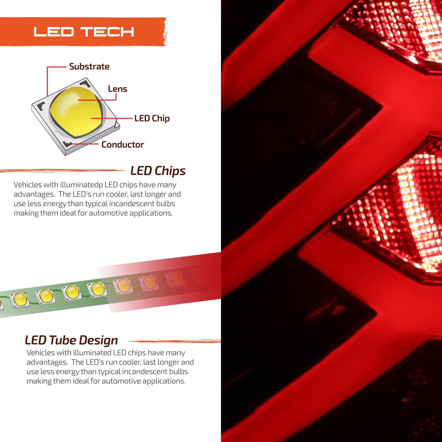 AKKON Full LED Dark Red Tail Lights Pair for 2009-2018 Dodge Ram 1500 2500 3500 Truck - Left Driver & Right Passenger Side - Enhances Night Visibility & Style for Off-Roading, Towing & Daily Driving
