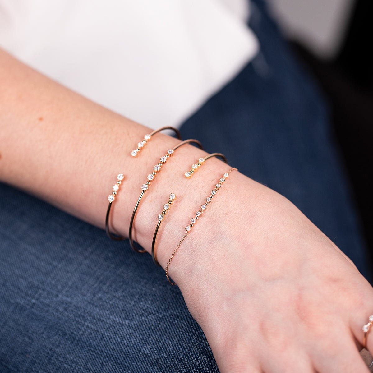 14K Rose Gold Mini Diamond Bezel Tennis Bracelet for Women - Elegant Everyday Jewelry & Special Occasion Gift