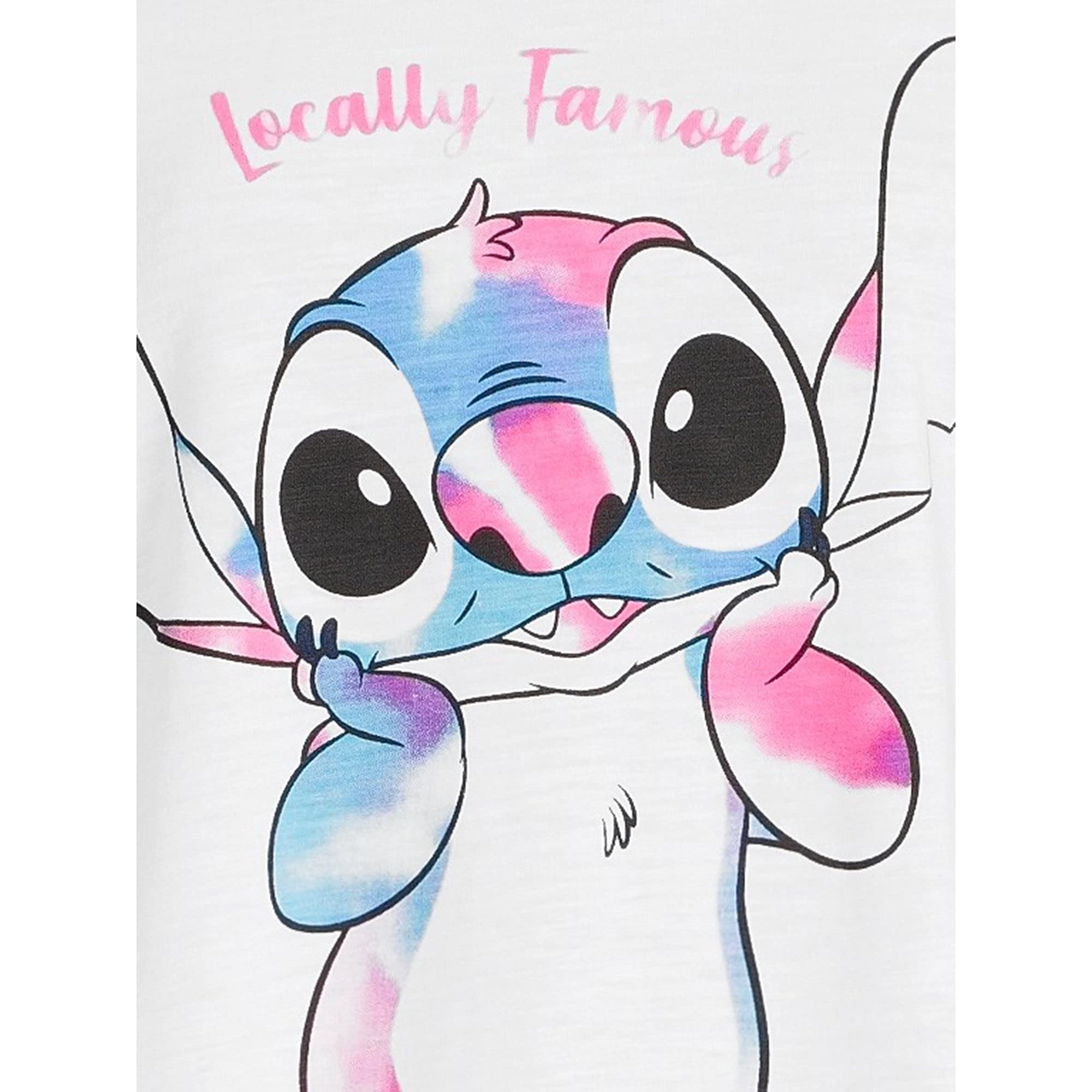 Disney Stitch Women's 3-Piece Pajama Set - T-Shirt, Sleep Shorts & Socks (3XL, White) | Cute Cartoon Character Sleepwear for Lounge, Movie Nights & Gifts
