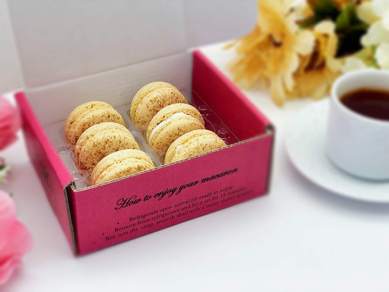 6 Pack Gluten Free French Cinnamon Roll Macarons - Delicious Almond Flour Cookies for Gifts, Parties & Dessert Lovers