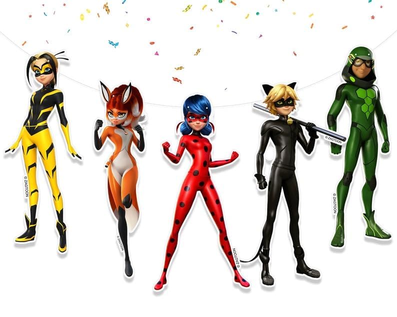Miraculous Ladybug Birthday Banner - Cartoon Themed Wall Decor for Kids Party | Perfect for Birthday Decorations, Theme Parties & Room Decor