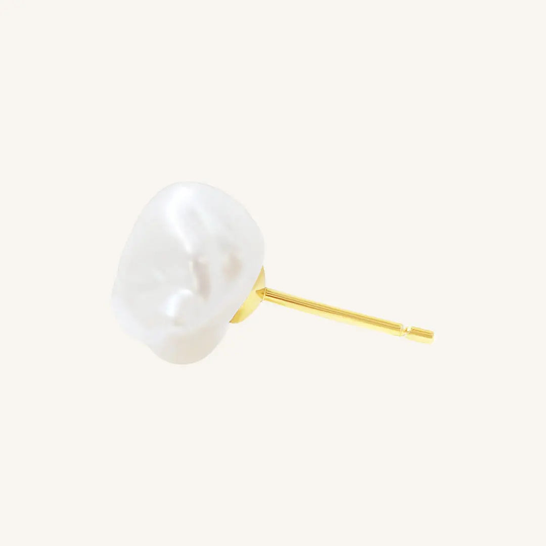 Keshi Pearl Stud Earrings - Natural Stone of Potential & Growth | Perfect for Everyday Wear, Gifts & Special Occasions