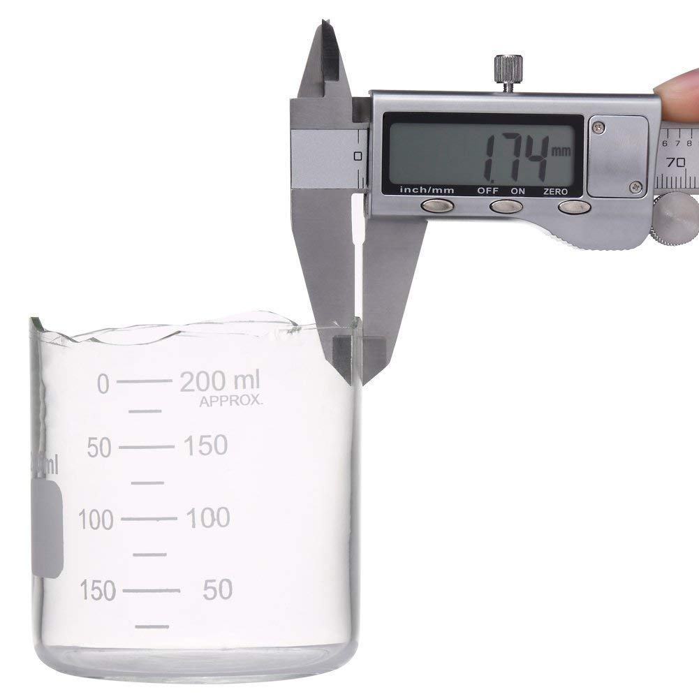 Premium Glass Measuring Beaker Set - 50ml, 100ml, 250ml, 400ml, 600ml with 12