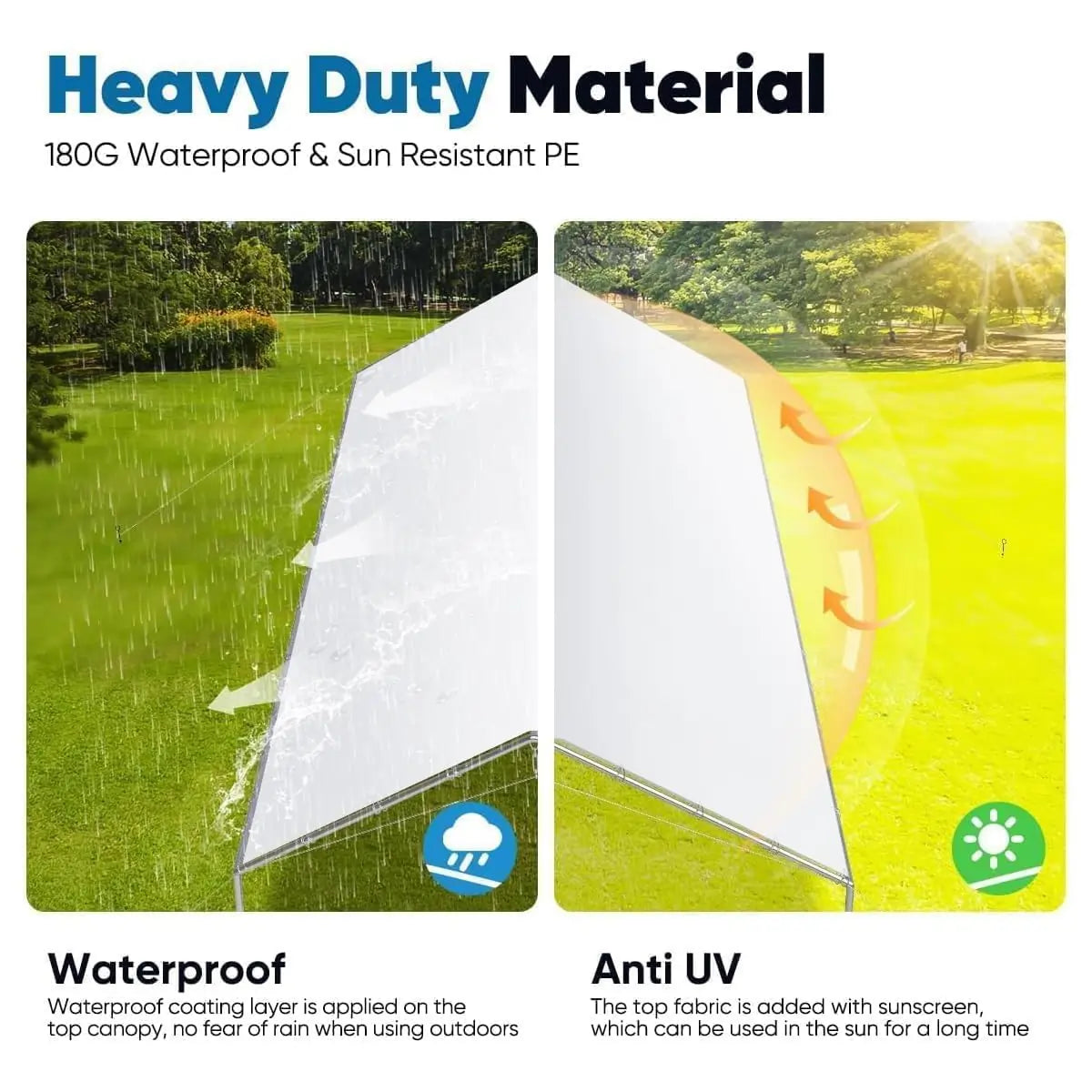 10' x 15' Heavy Duty Car Canopy - Waterproof Outdoor Car Shelter for SUV, Truck & Vehicle Protection - Perfect for Camping, Parking & Outdoor Events
