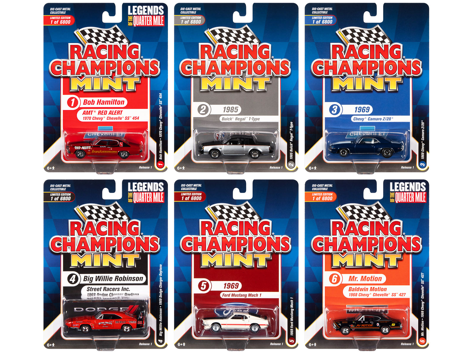 Racing Champions Mint 2022 Set of 6 Cars - 1:64 Scale Diecast Model Cars Collection - Perfect for Display, Collecting & Racing Enthusiasts