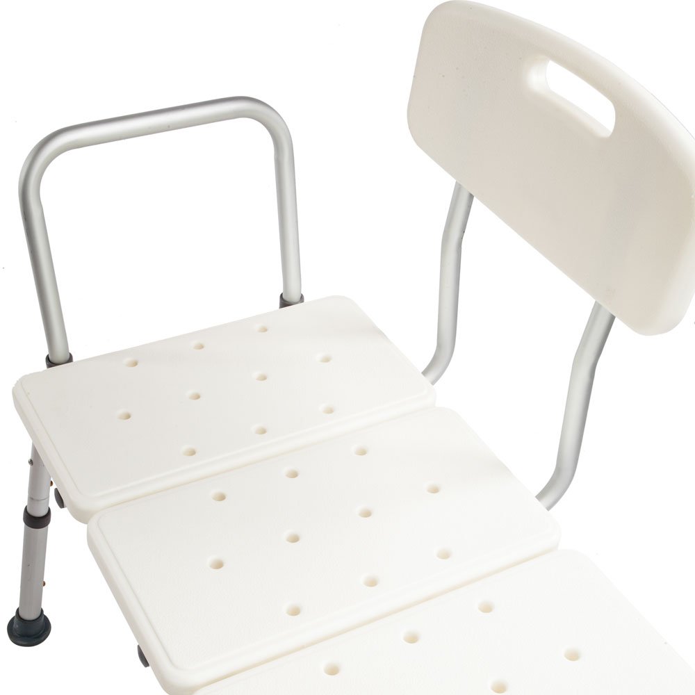 Adjustable Heavy Duty Transfer Bench for Bath & Shower Safety - Reversible Backrest Medical Shower Chair for Elderly & Disabled | Ideal for Bathroom Mobility Assistance & Post-Surgery Recovery