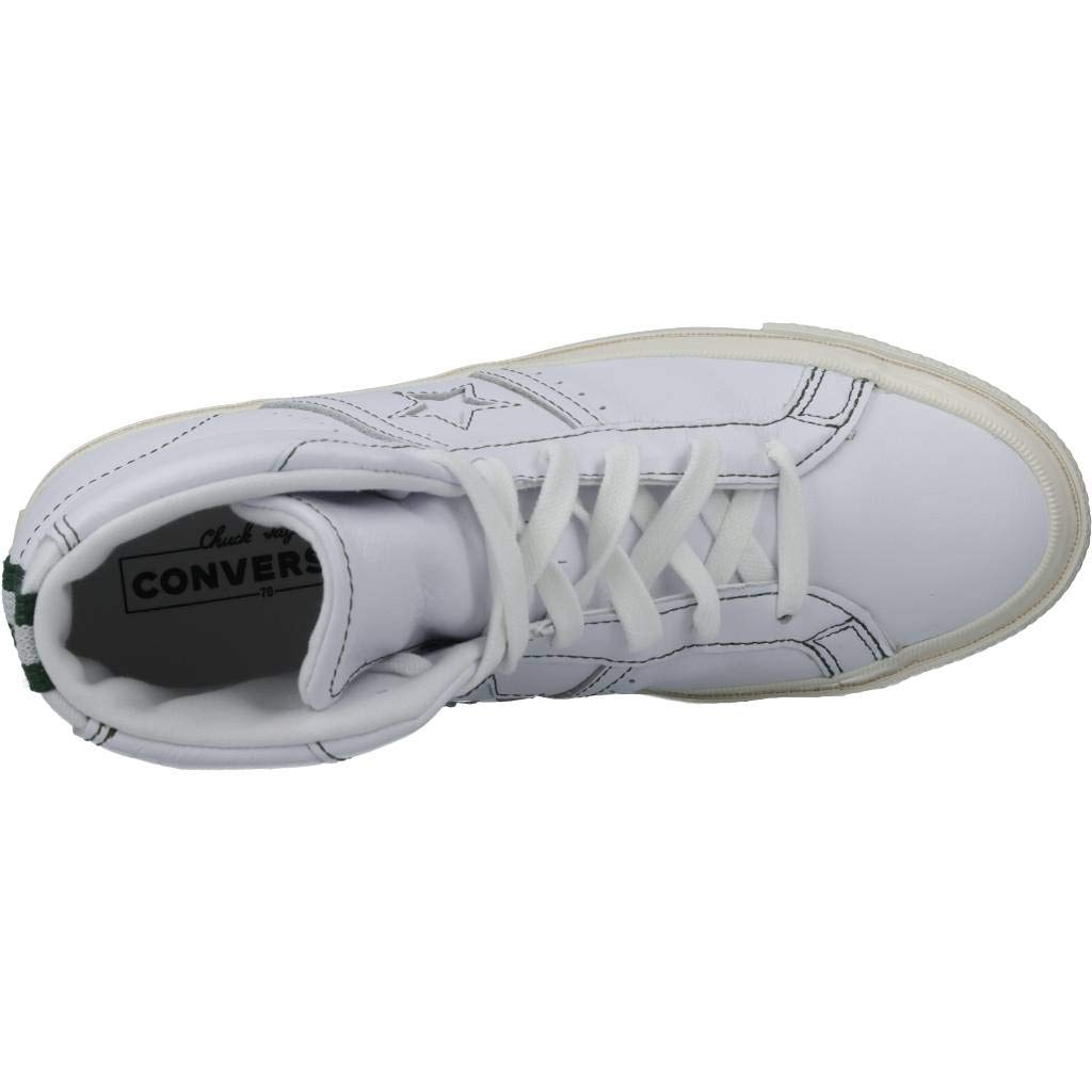 Converse Unisex Adult One Star Academy Hi Sneakers - White/Fir/Egret - Size 11 | Classic High-Top Canvas Shoes for Men & Women | Perfect for Casual Wear, Street Style & Skateboarding