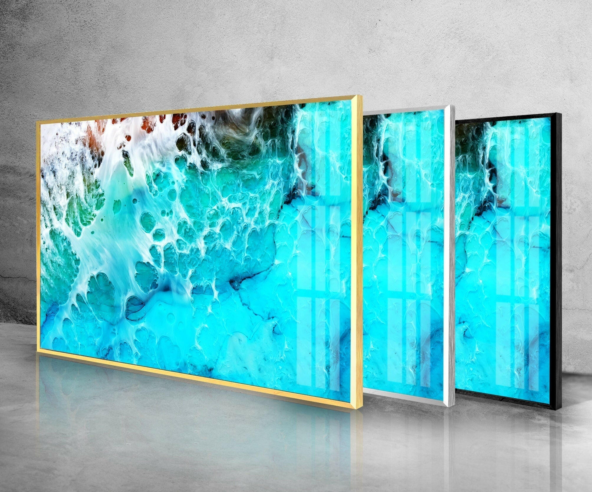 Stunning Ocean Aerial View Glass Wall Art - Modern Coastal Home Decor for Living Room, Bedroom & Office