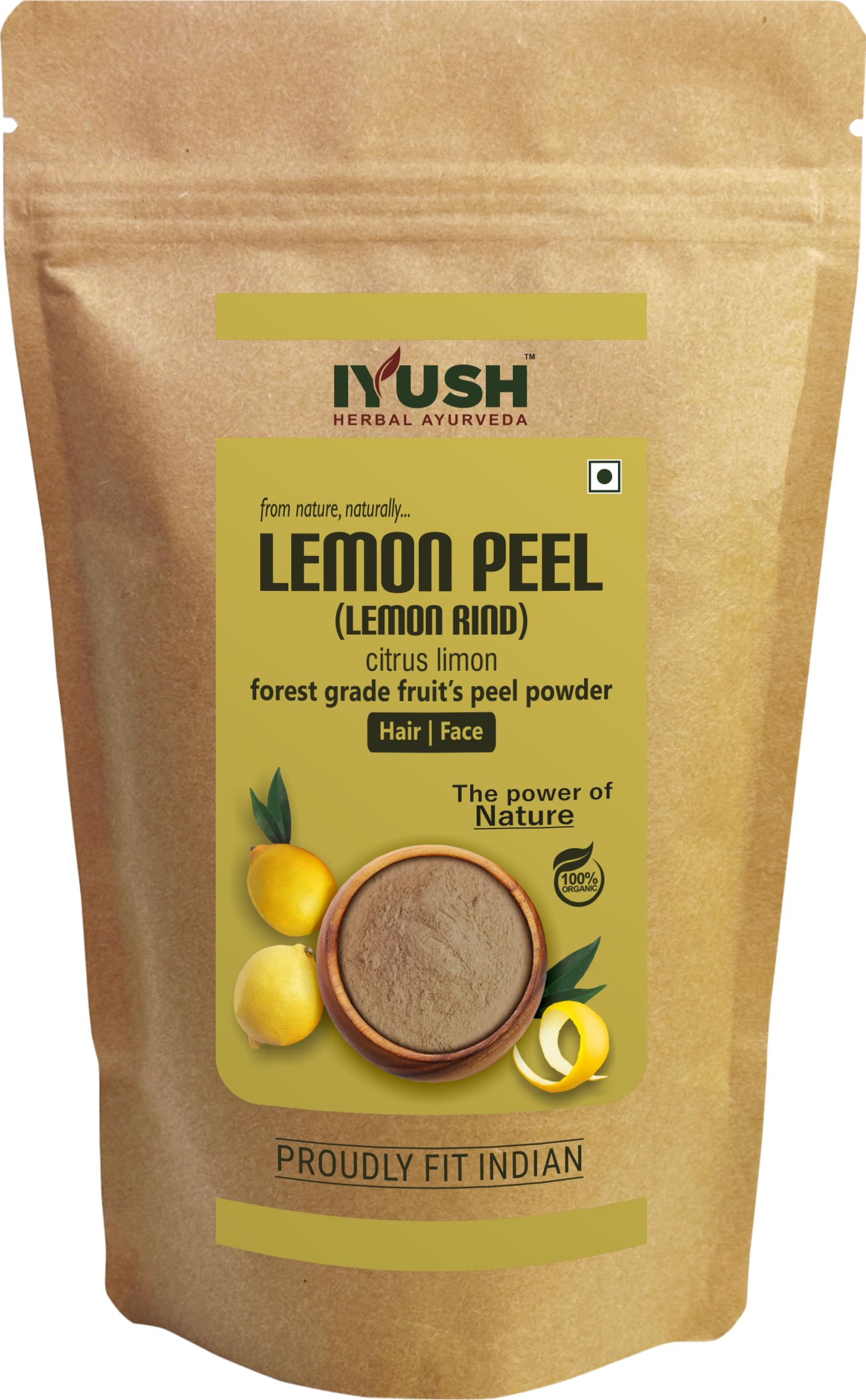 **IYUSH Herbal Ayurveda Lemon Peel Powder for Skin & Hair – 400gm | Natural Dried Lemon Powder for Face, Drink & Cooking | Organic Lime Powder for Beauty & Wellness**    *(Use for DIY face masks, hair treatments, detox drinks, baking, and natural skincare remedies!)*
