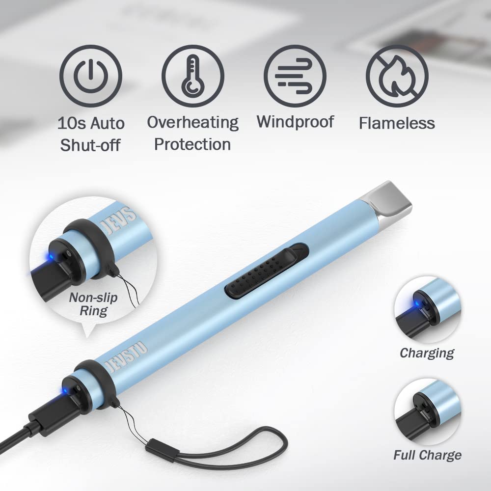USB Rechargeable Windproof Plasma Lighter - Flameless Candle Lighter for BBQ Camping Kitchen