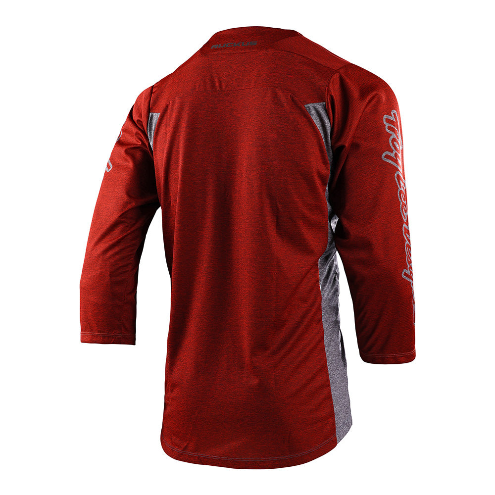 Ruckus 3/4 Sleeve Baseball Jersey - Red Clay & Gray Heather - Comfortable Athletic Shirt for Baseball, Softball & Casual Wear