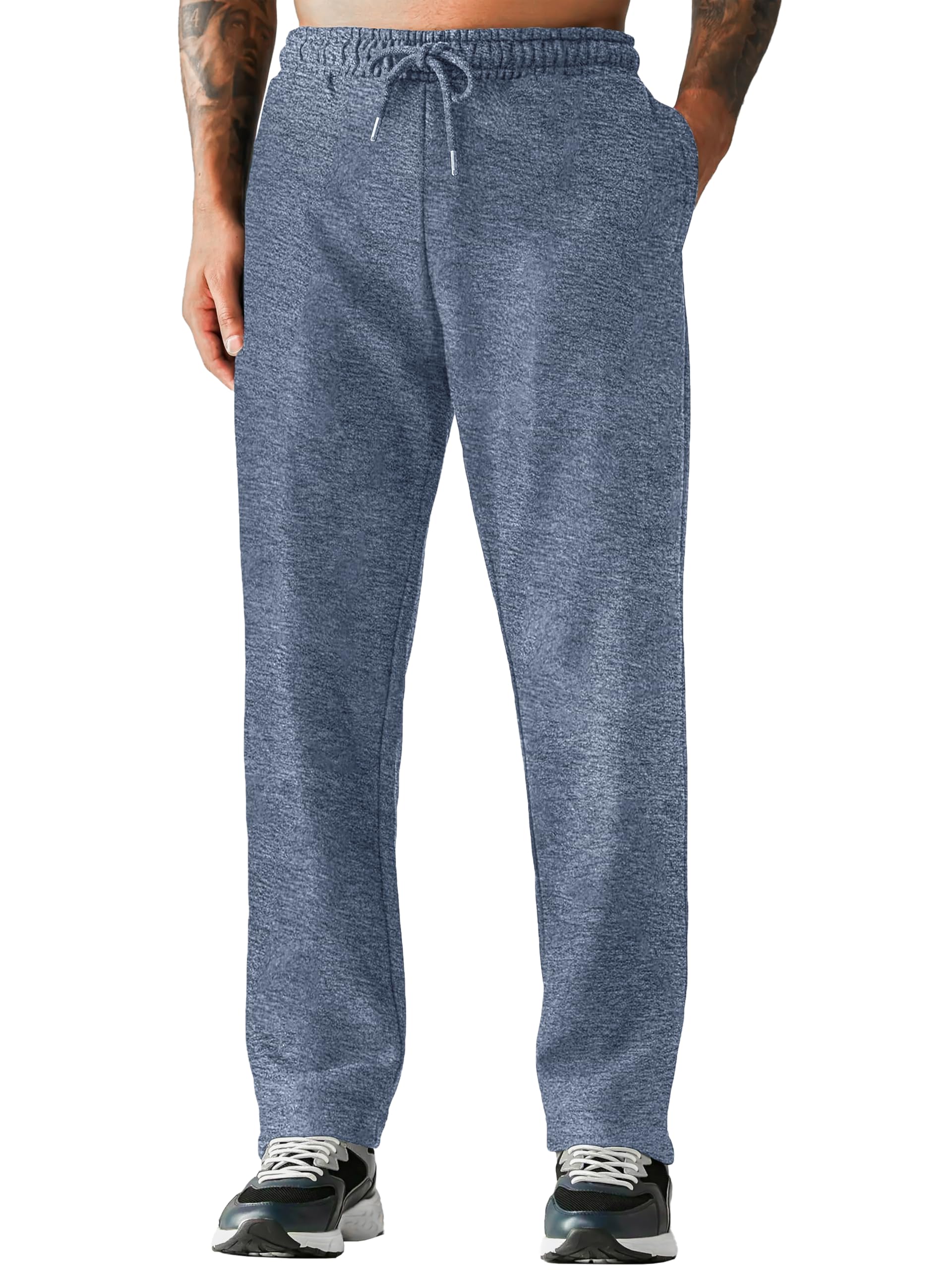 Love My Fashions® Men's Fleece Jogger Sweatpants with Pockets - Soft Athletic Pants for Running, Yoga & Workouts - Open Bottom Design with Drawstring Waist - Perfect for Gym, Lounge & Outdoor Activities
