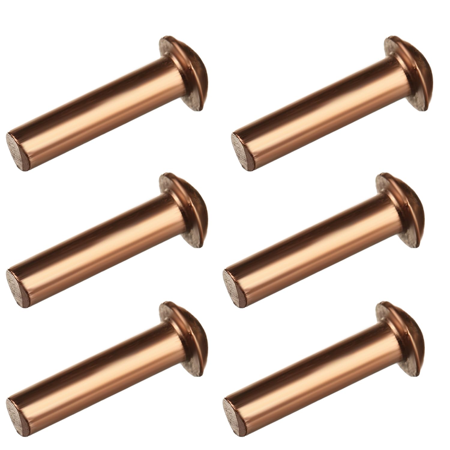 50Pcs Solid Copper Rivets Kit - 0.16in Dia x 0.63in Length M4 Round Head Fasteners for Electrical & DIY Projects - Perfect for Circuit Boards, Jewelry Making, and Metal Crafts