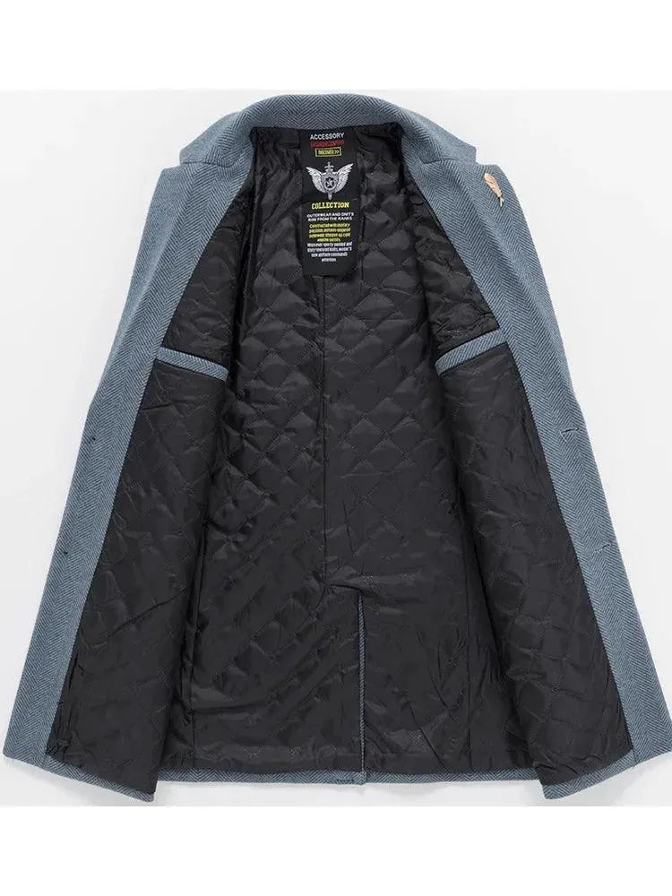Single-Breasted Men's Coat - Classic Slim Fit Wool Overcoat for Business & Formal Wear | Perfect for Office, Weddings & Winter Outfits