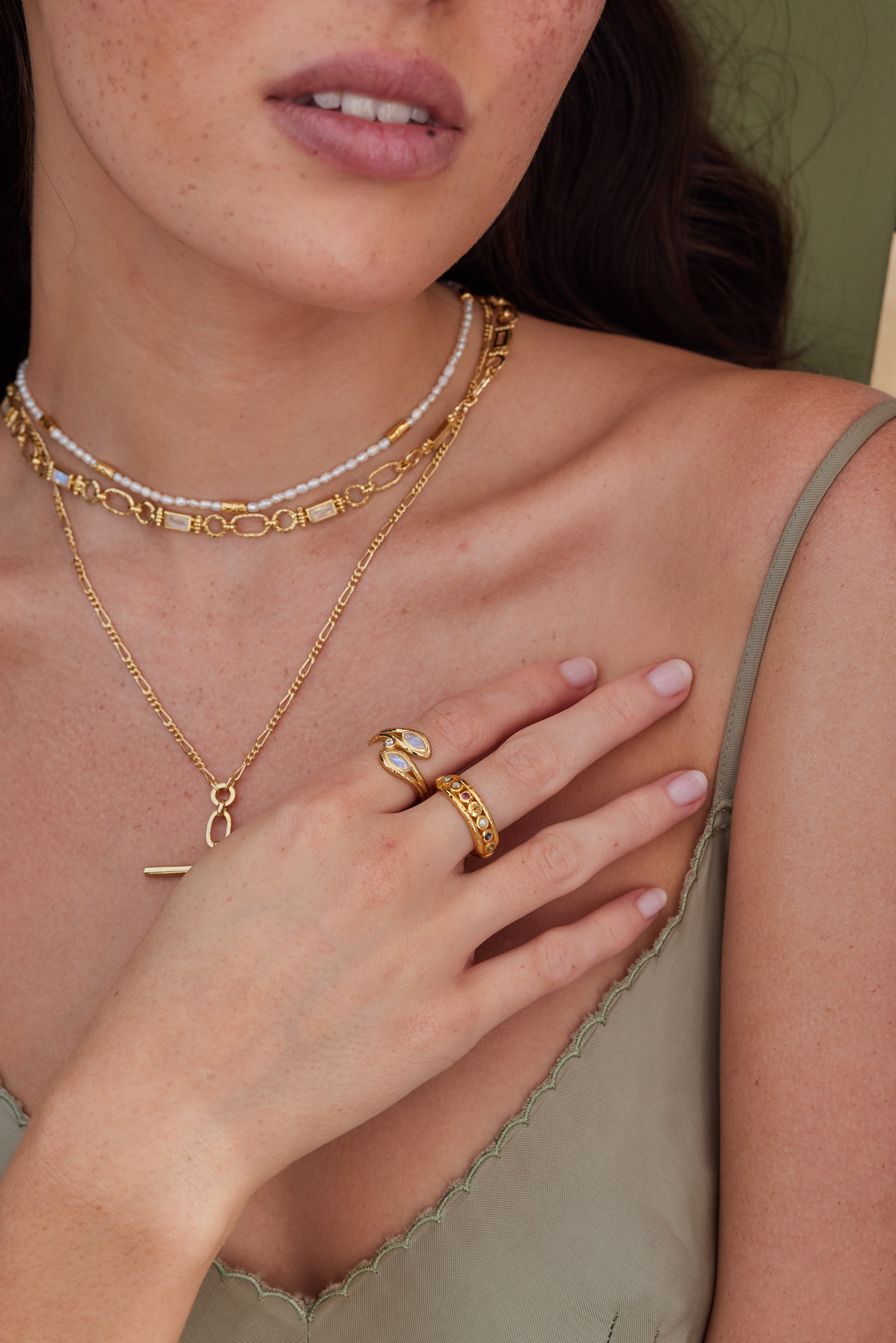 Zephyr Moonstone Gold Ring for Women - Elegant 14K Gold Plated Gemstone Jewelry - Perfect for Wedding, Engagement & Everyday Wear