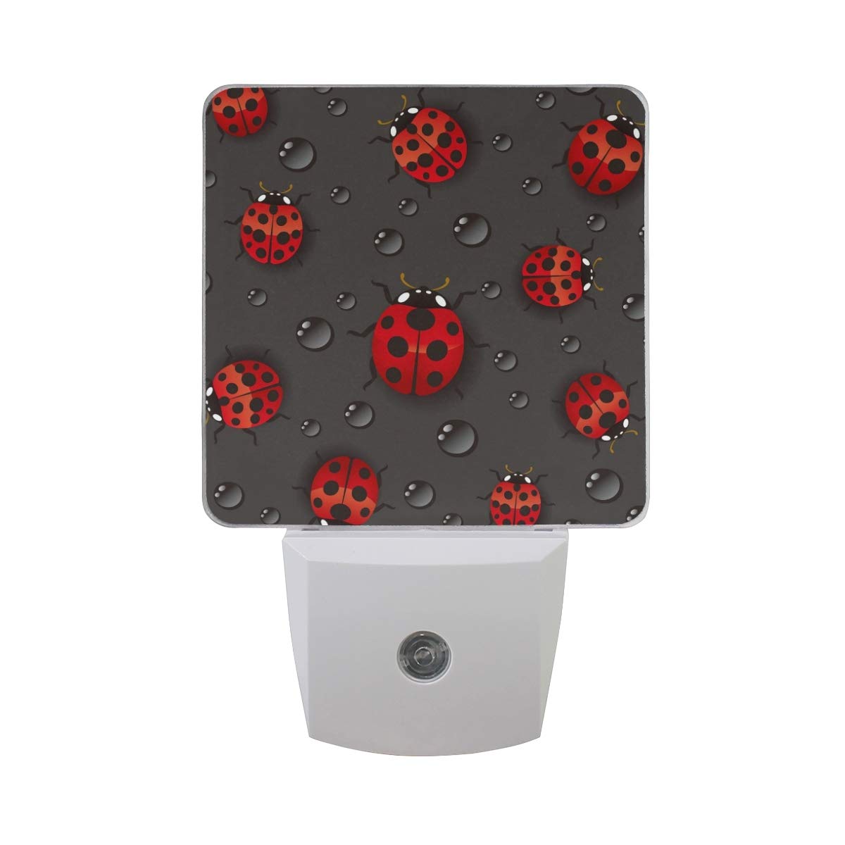 AGONA 2 Pack LED Night Light with Auto Dusk to Dawn Sensor - Red Ladybug & Raindrop Design, Plug-in Nightlights for Kids Room, Bedroom, Bathroom, Stairway & Hallway - Perfect for Safe Nighttime Navigation & Cozy Ambience