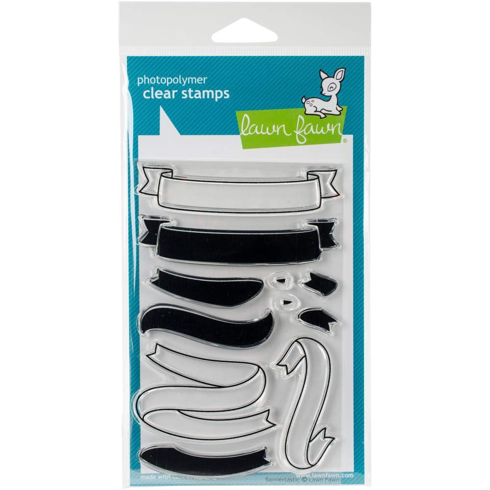 Lawn Fawn Clear Stamps - Bannertastic (LF1336) | Premium Rubber Stamps for Card Making, Scrapbooking & DIY Crafts | Perfect for Greeting Cards, Journals & Paper Projects
